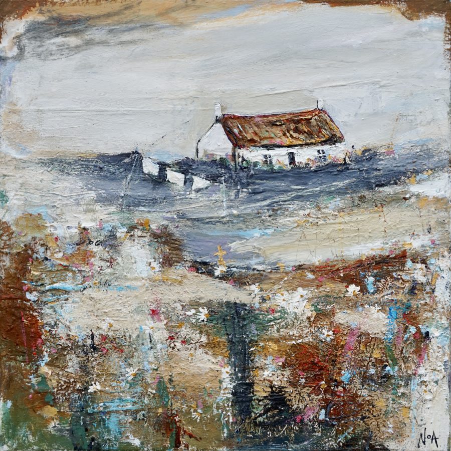"Easter Cottage" | 16x16 Inches - Image 2
