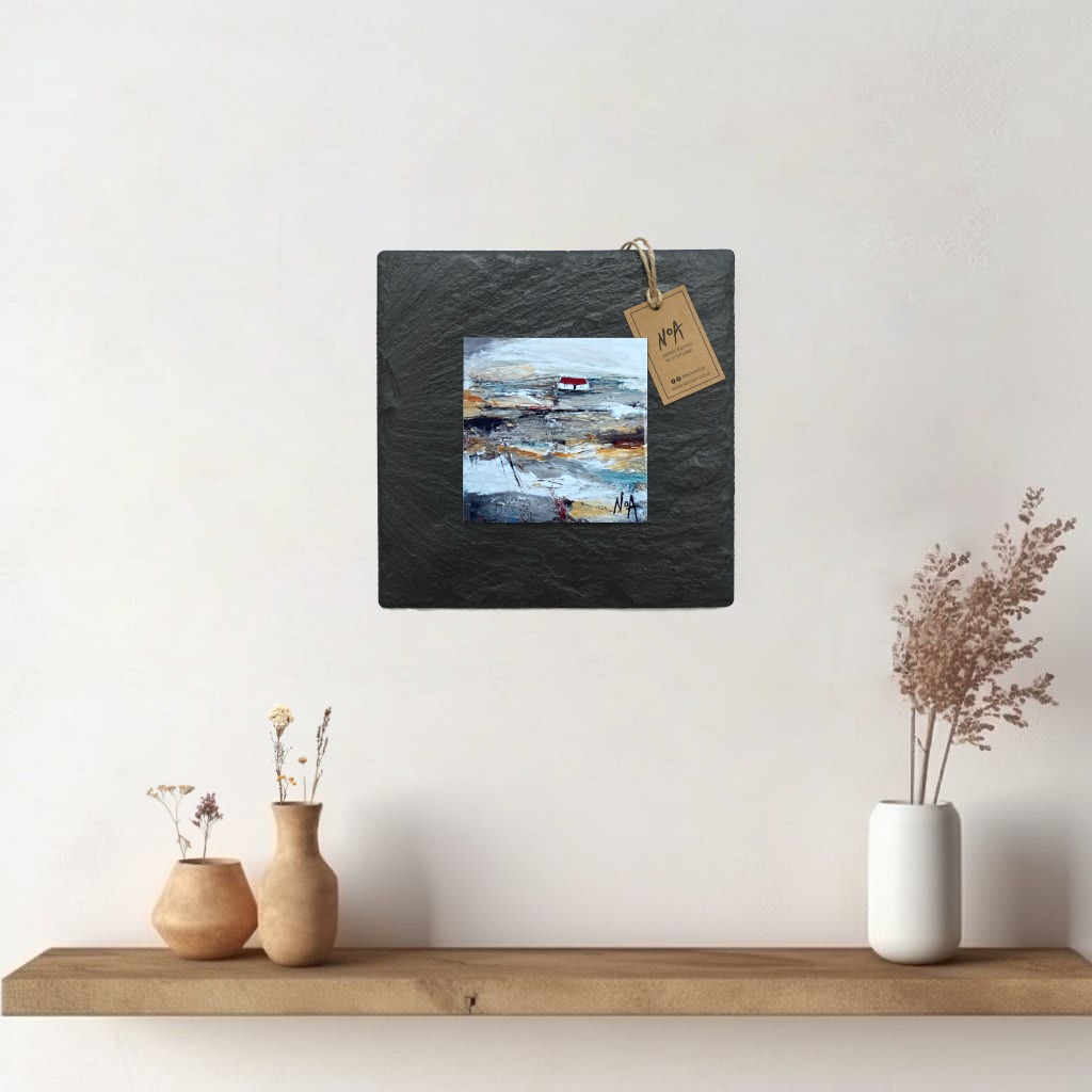 'Red Roofs' | Scottish Landscape Wall Art Slate - Image 3